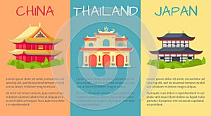 China, Thailand and Japan Buildings Web Banner