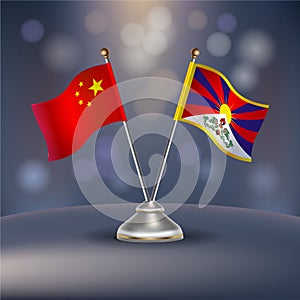 China and Tibet flag Relation