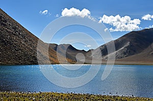 China, Tibet. Highland lake Mershung Merchong in summer
