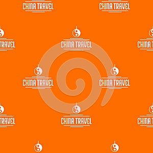 China tourism pattern vector orange