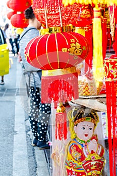 CHINA TOWN,BANGKOK,THAILAND - FEBRUARY 8,2017 : Chinese lanterns