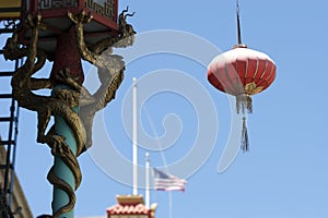 China Town dragon lamp