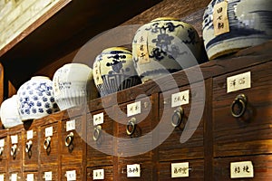 China traditional medicine store or old Chinese pharmacy