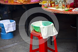 China, traditional religion, customs, Zhongyuan Purdue, Chinese ghost festival, ghost, dust washing, washbasin, towel