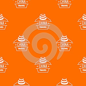 China trip pattern vector orange