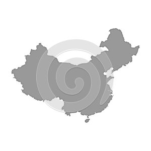 China vector country map silhouette