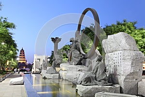 China xi `an wild goose pagoda and datang city scenic area in shaanxi province