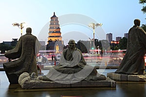 China (xi 'an wild goose pagoda) and datang city scenic area in shaanxi province