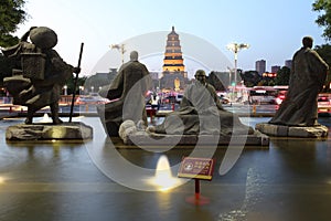 China (xi 'an wild goose pagoda) and datang city scenic area in shaanxi province