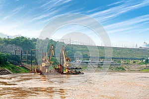 China Yangtze River Cargo Terminal in the early morning