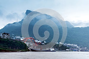 China Yangtze River town landscape