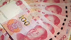 China yuan banknotes. Chinese money