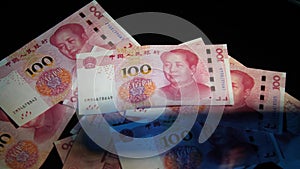 China yuan banknotes. Chinese money