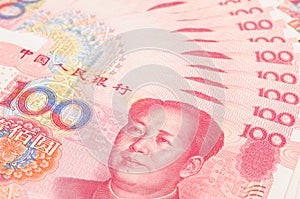 China yuan closeup photo