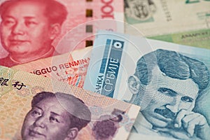 China Yuan Renminbi with Serbia Dinar currency.