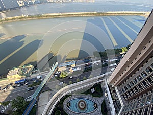 China Zhuhai Intercontinental Hotel Gongbei Border Gate Island District Commercial Complex Financial Center Buildings Construction