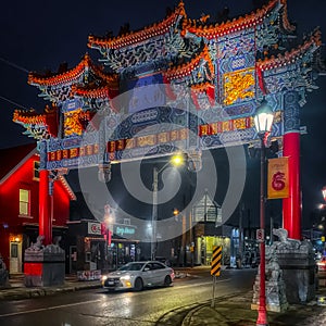 Chinatown gate in downtown of Ottawa, Ontario.