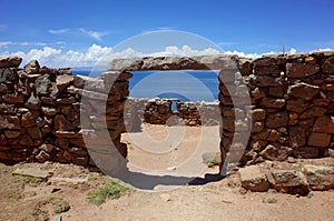 The Chincana Inca Ruins on the Isla del Sol on Lake Titicaca