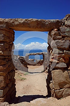 The Chincana Inca Ruins on the Isla del Sol on Lake Titicaca photo
