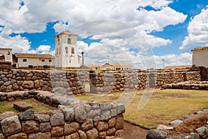 Chinchero historical Inca civilization ruins of in Sacred Valley Cuzco Peru