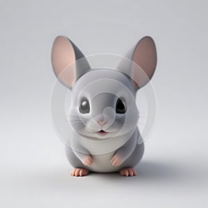 Chinchillas 3D sticker  Emoji icon illustration, funny little animals, chinchillas on a white background photo