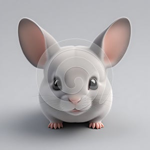 Chinchillas 3D sticker  Emoji icon illustration, funny little animals, chinchillas on a white background photo