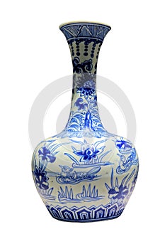 Chines ancient blue-and-white porcelain bottle