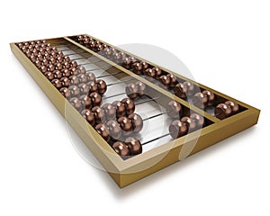 Chinese abacus with metal beads and frame