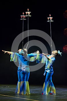 Chinese acrobats. Shantu Acrobatics Troupe.