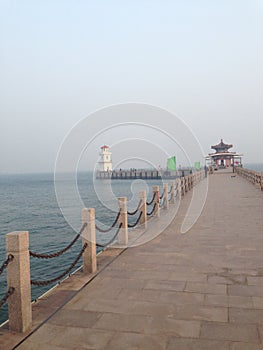 Chinese ancient architecture - Qinhuangdao Qixian into the sea