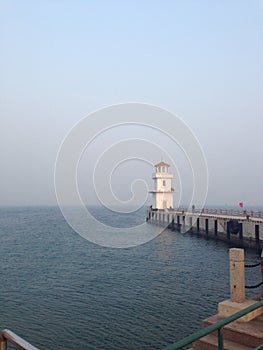 Chinese ancient architecture - Qinhuangdao Qixian into the sea