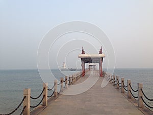 Chinese ancient architecture - Qinhuangdao Qixian into the sea