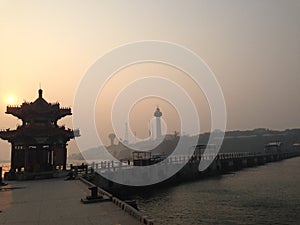 Chinese ancient architecture - Qinhuangdao Qixian into the sea