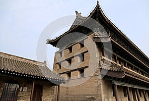 Chinese ancient city wall and gate in Xian city