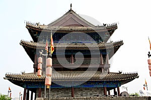 Chinese ancient city wall and gate in Xian city