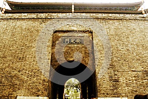 Chinese ancient city wall and gate in Xian city