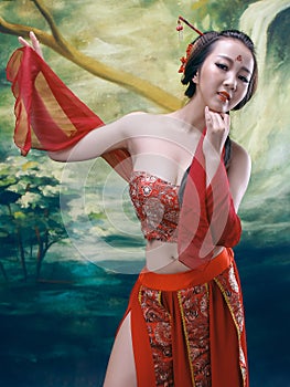 Chinese ancient costume portrait photo photo