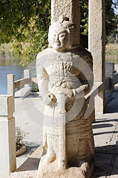 Chinese ancient general statue at anpingqiao park, adobe rgb