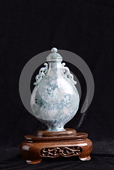 Chinese ancient jade carving art of a vase