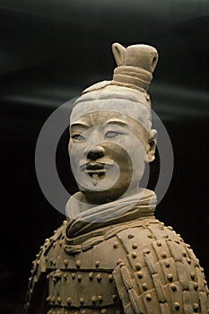 Chinese ancient terracotta warrior portret.