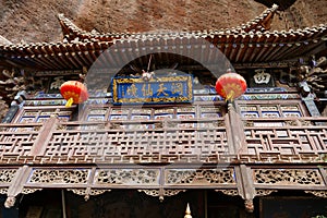 Chinese ancient traditional temple in Tianshui Wushan Water Curtain Caves, Gansu China