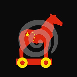 Chinese animal as Silhouette of Trojan horse