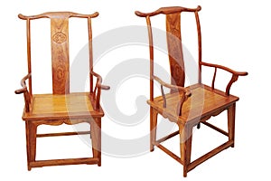 Chinese antique furniture chair on white