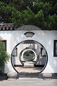 Chinese arched door photo