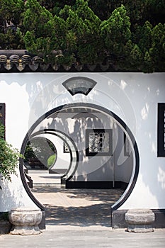 Chinese arched door photo