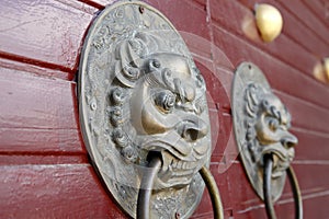 Chinese architecture copper door knocker