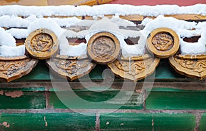 Chinese architecture after snow