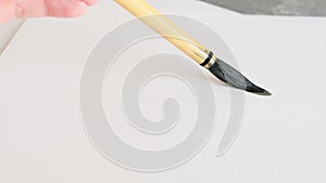 Chinese art brush ink on white paper.