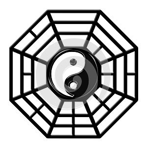 Chinese Ba Gua Octagon Yin Yang Symbol photo