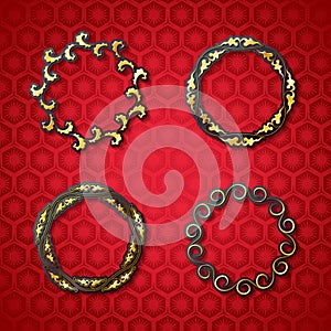 Chinese background with decorative vector ornament frames.